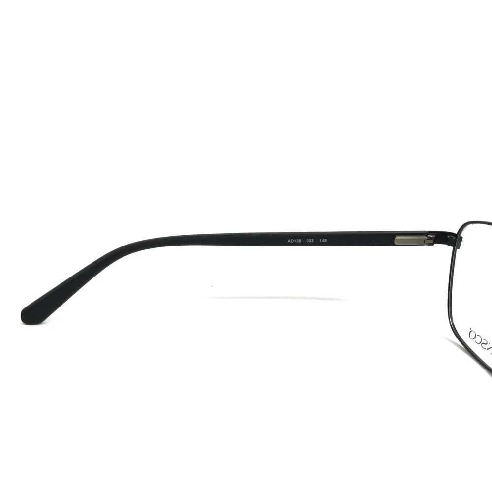 Adensco Eyeglasses Frames AD138 003 Black Square Wire Rim 55-16-145